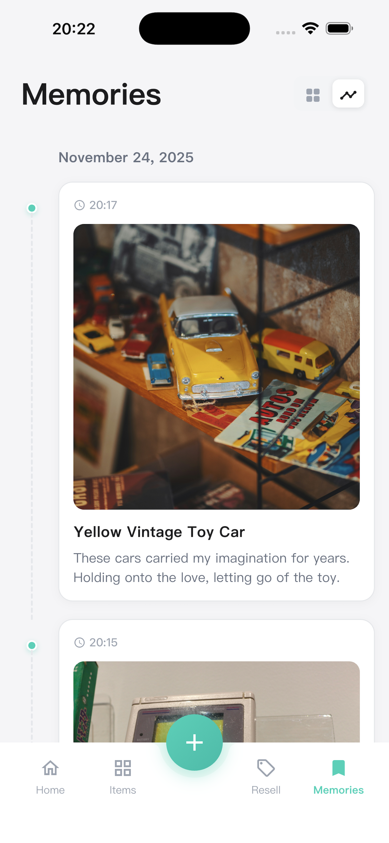 KeepJoy memory timeline screenshot